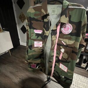 Camouflage Jacket with Pink Accents